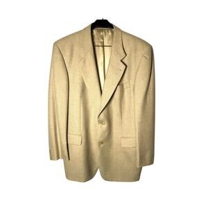 Hugo Boss Sport Coat Mens 46R Tan Cashmere Wool Single Breast Made in USA Vintag